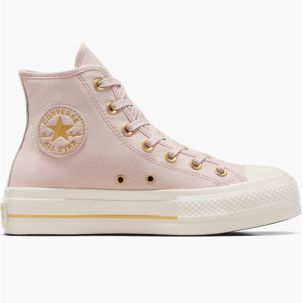 Pink/Mauve Converse 
With Gold Accents
